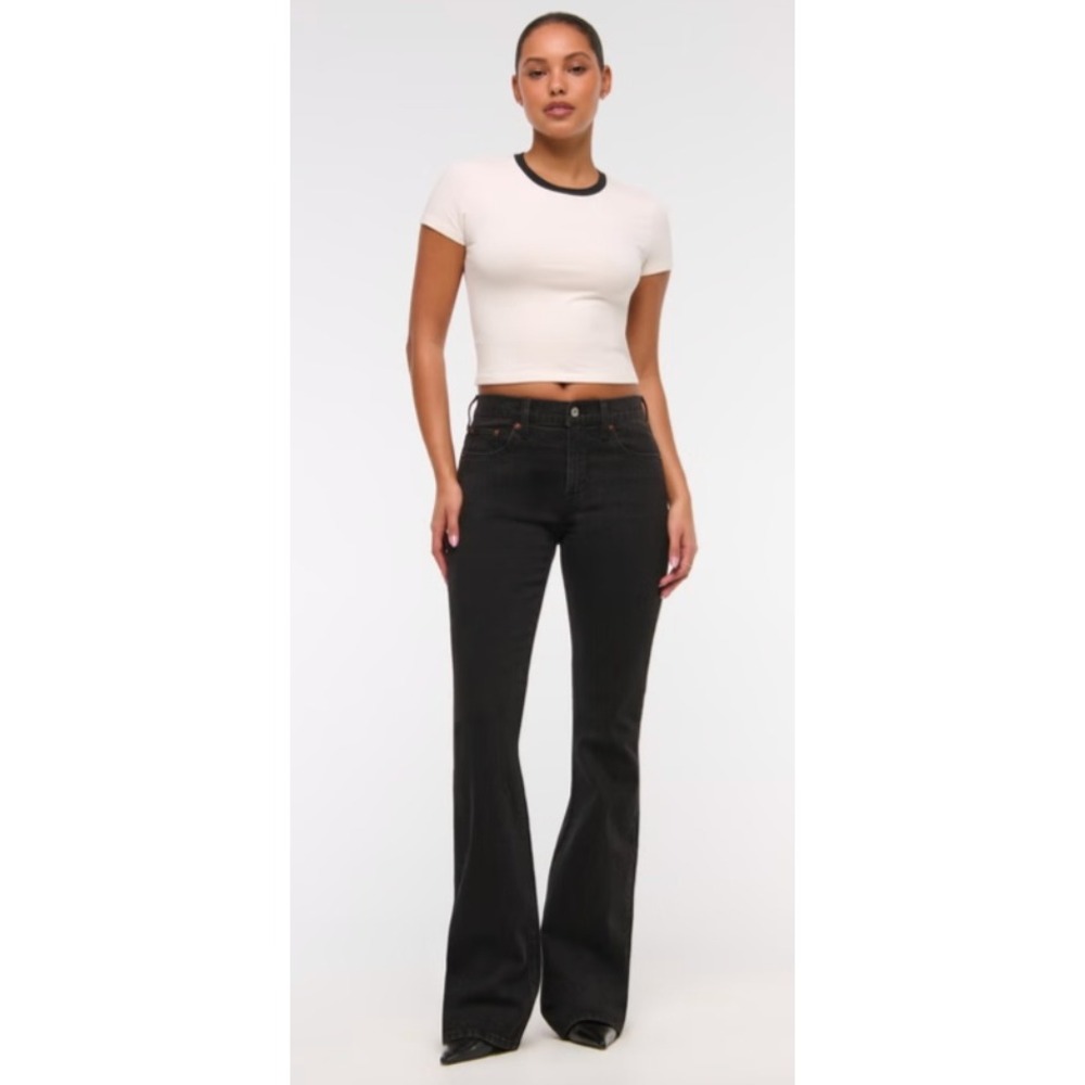 Abercrombie & Fitch The Bootcut Mid Rise Jeans Washed Black Size 26 W26 L32